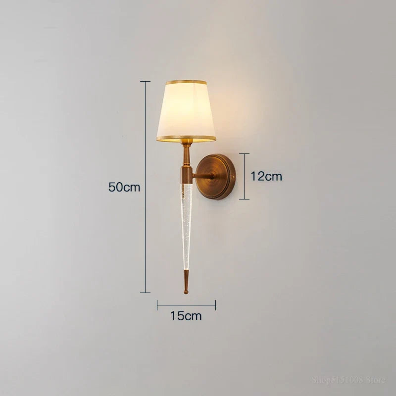 Applique américaine rétro lumière simple lampes en cristal lampe de chevet classique salon décor allée lumières TV fond applique murale