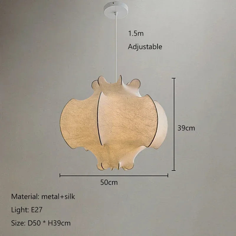 lustre wabi sabi nordique en soie japonaise led intérieur
