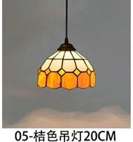 lustre en verre style tiffany rétro pour intérieur méditerranéen