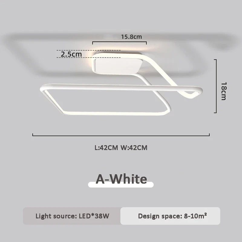 plafonnier moderne réglable avec télécommande pour décoration intérieure