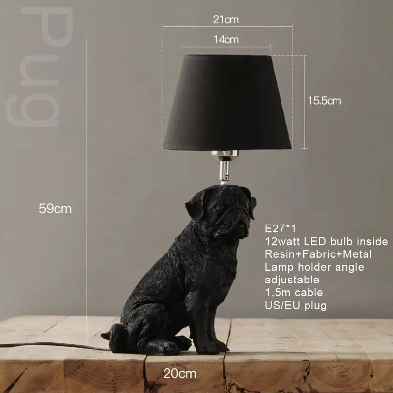lampe de table led moderne design chiot nordique pour enfants