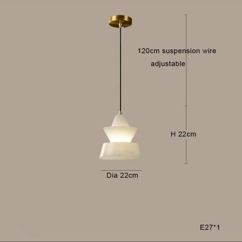 Lampe suspension marbre LED minimaliste