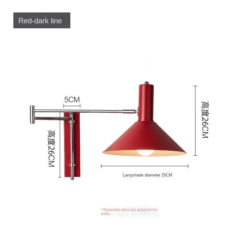 applique murale led vintage rotative pliante pour hôtel
