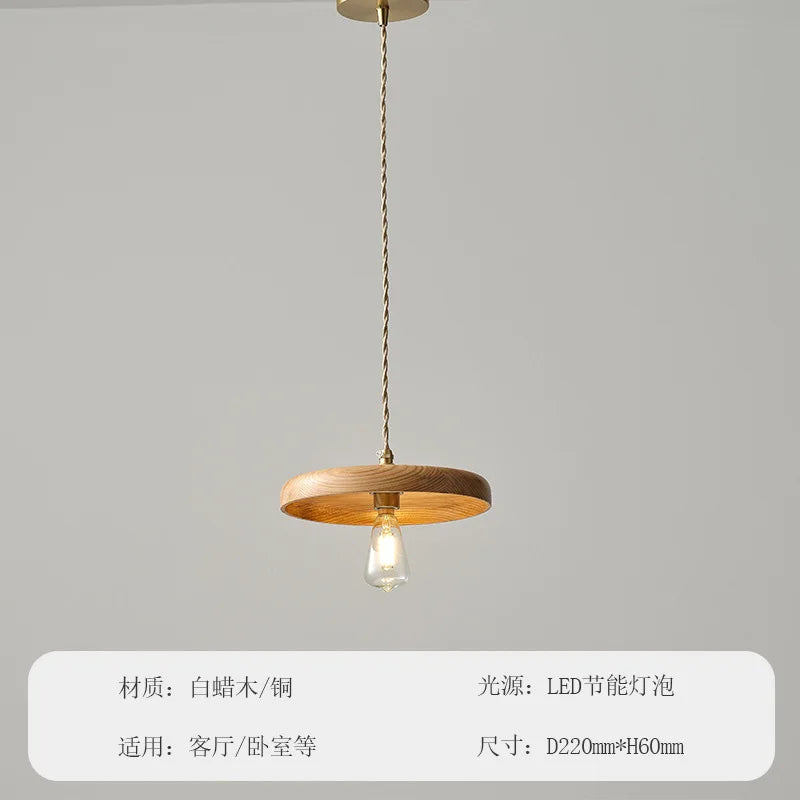 suspension vintage en bois massif pour un éclairage chaleureux intérieur