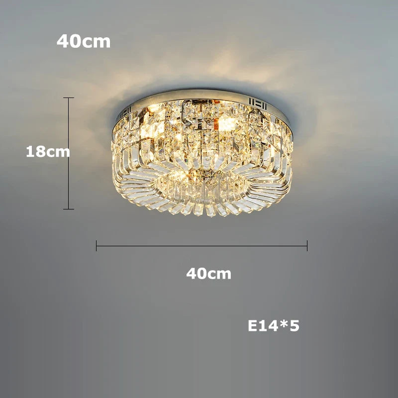 plafonnier led classique en cristal chromé pour intérieur moderne
