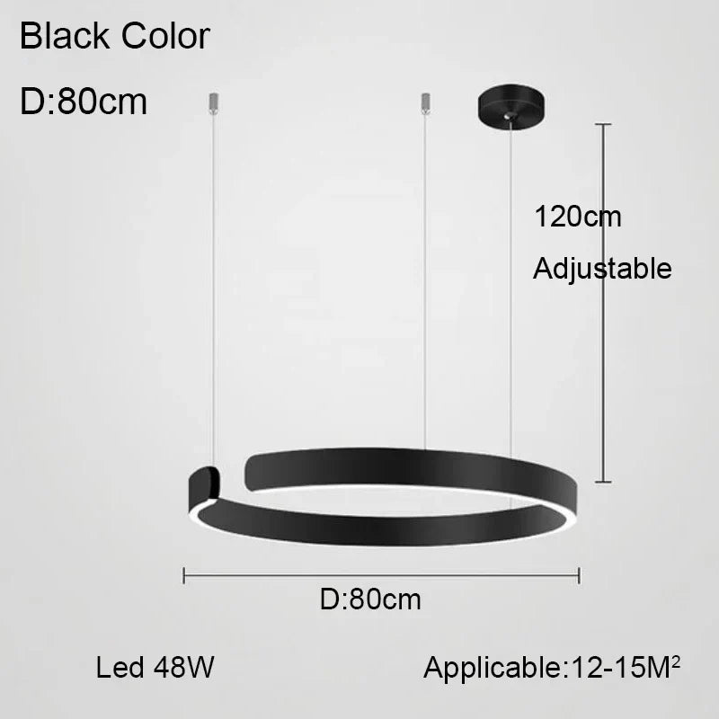 lustre à anneau en c design allemand avec couleurs changeantes
