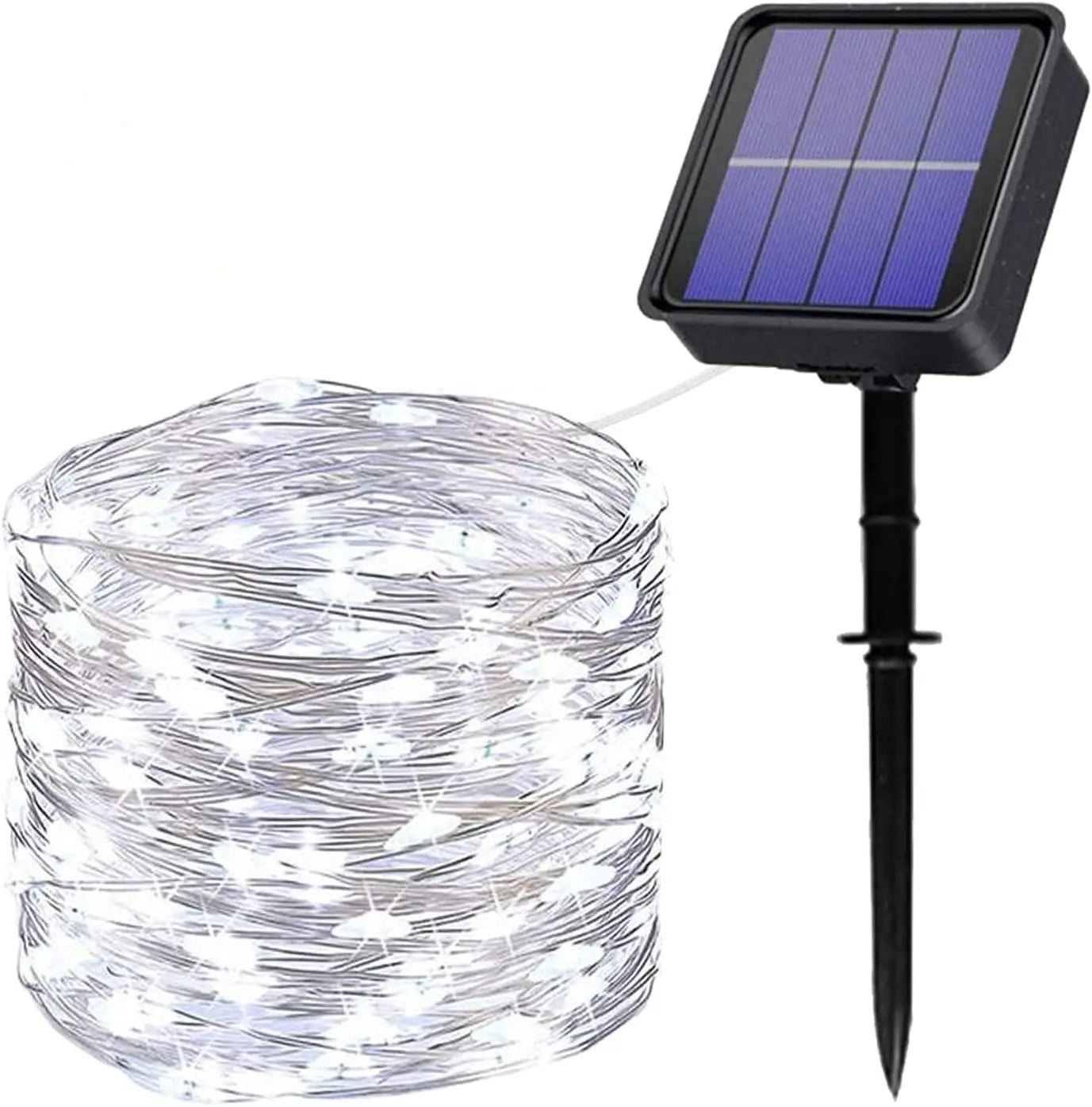 guirlandes lumineuses solaires étanches 300 led 8 modes fil cuivre