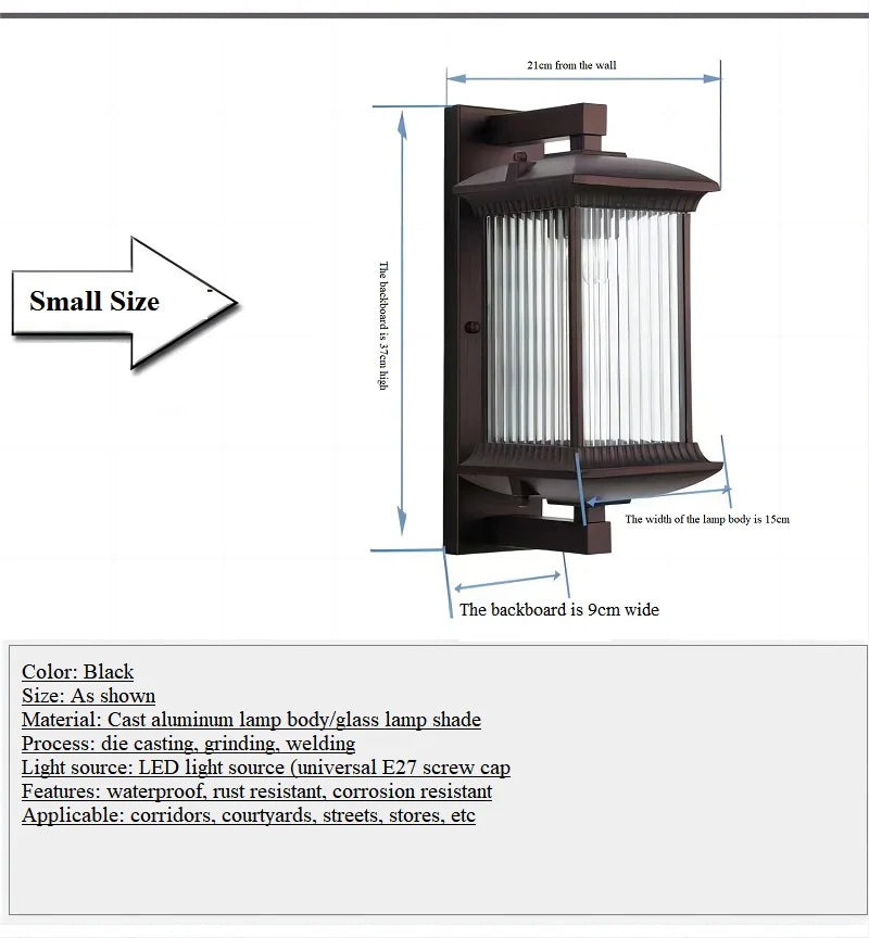 applique extérieure étanche en aluminium pour jardin et allée