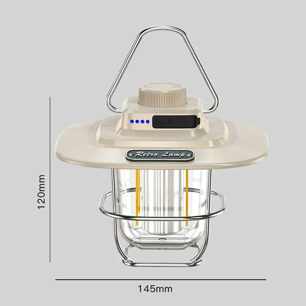 lampe de camping led rétro suspendue étanche avec batterie rechargeable