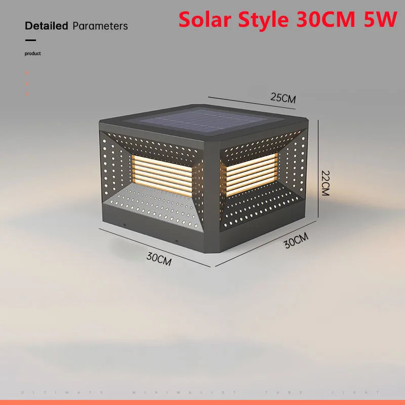 lampe de pelouse solaire moderne pour éclairage extérieur