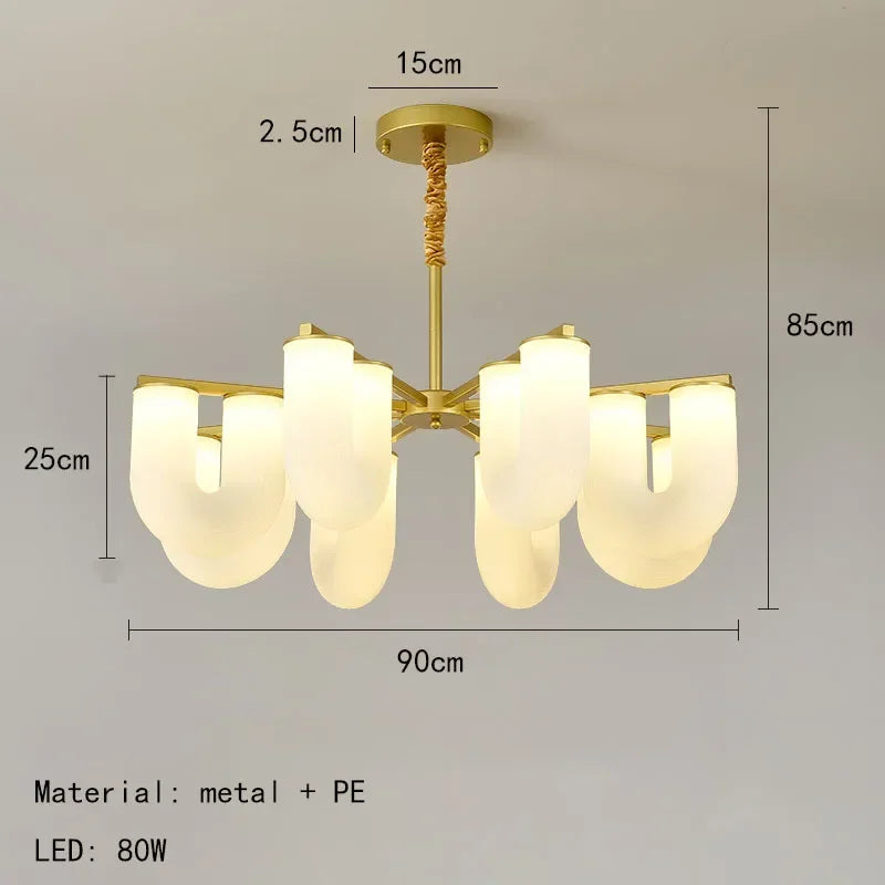 suspension led en acrylique en forme de u suspension décorative