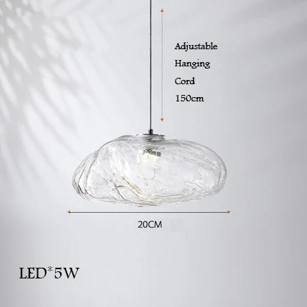 lustre en verre design créatif nuage luminaire décoratif intérieur