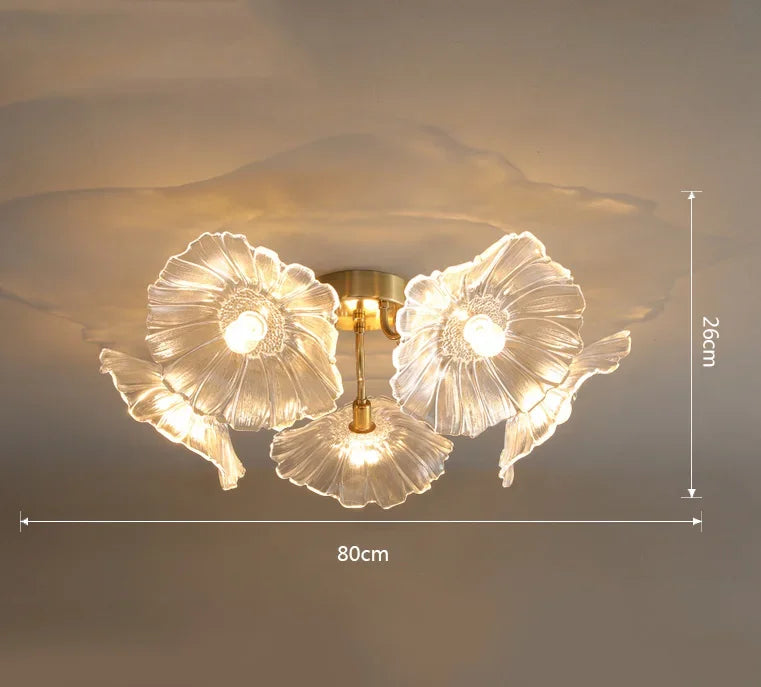 lustre moderne léger au design floral simple et créatif