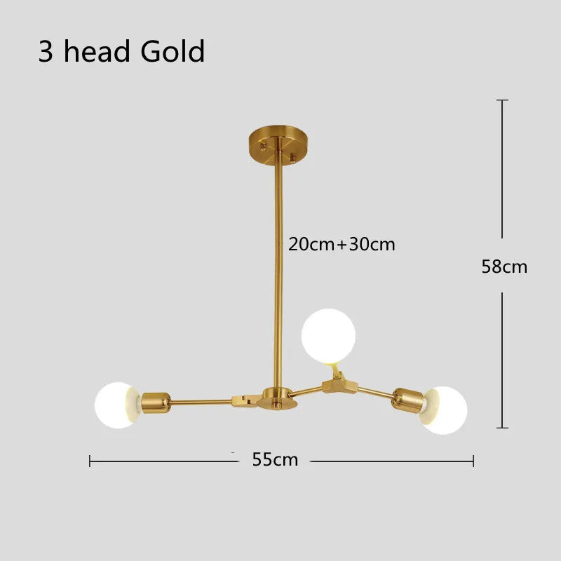 lustre moderne spoutnik satellite lampe suspendue 3 6 9 branches