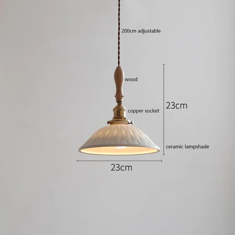 Suspension design led papillon céramique et bois