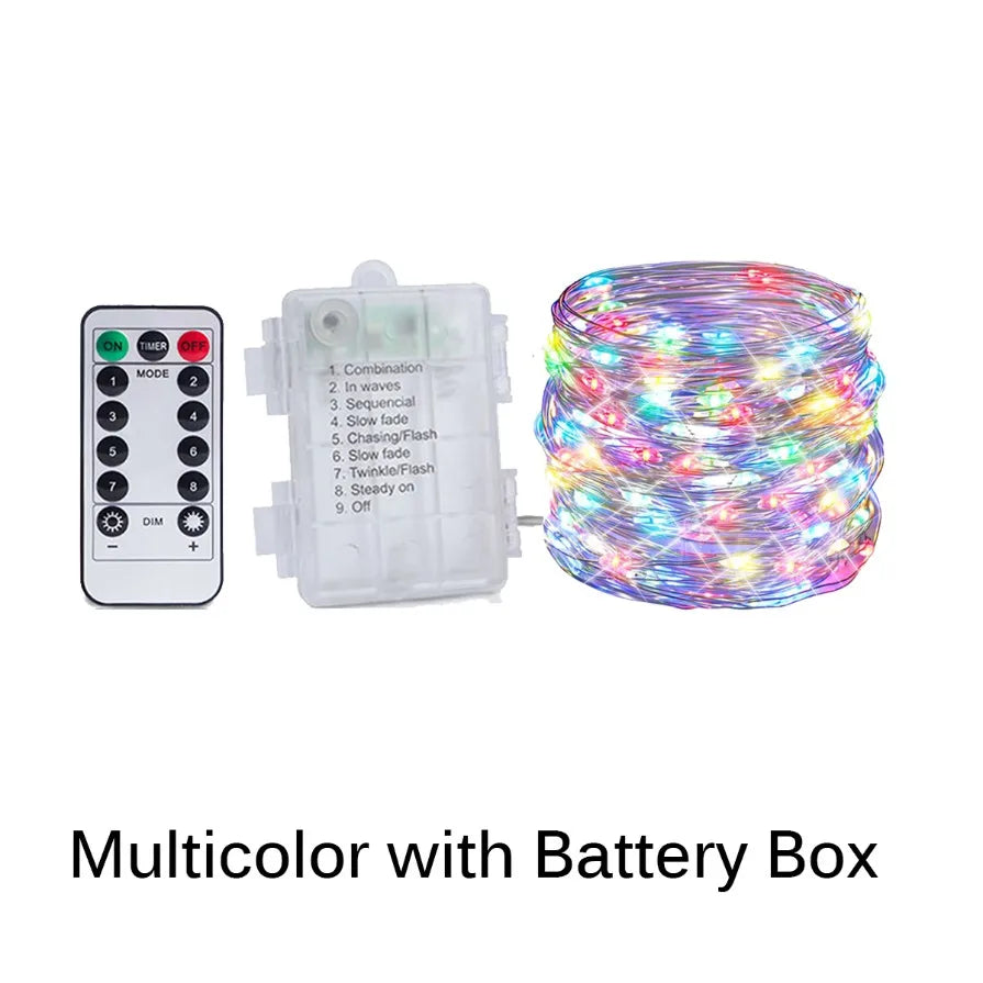 guirlande lumineuse led avec télécommande pour fêtes et décorations