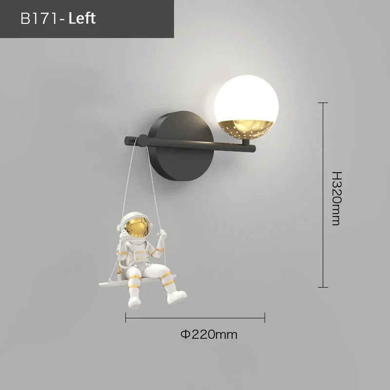 applique murale créatives d'astronaute pour décoration moderne