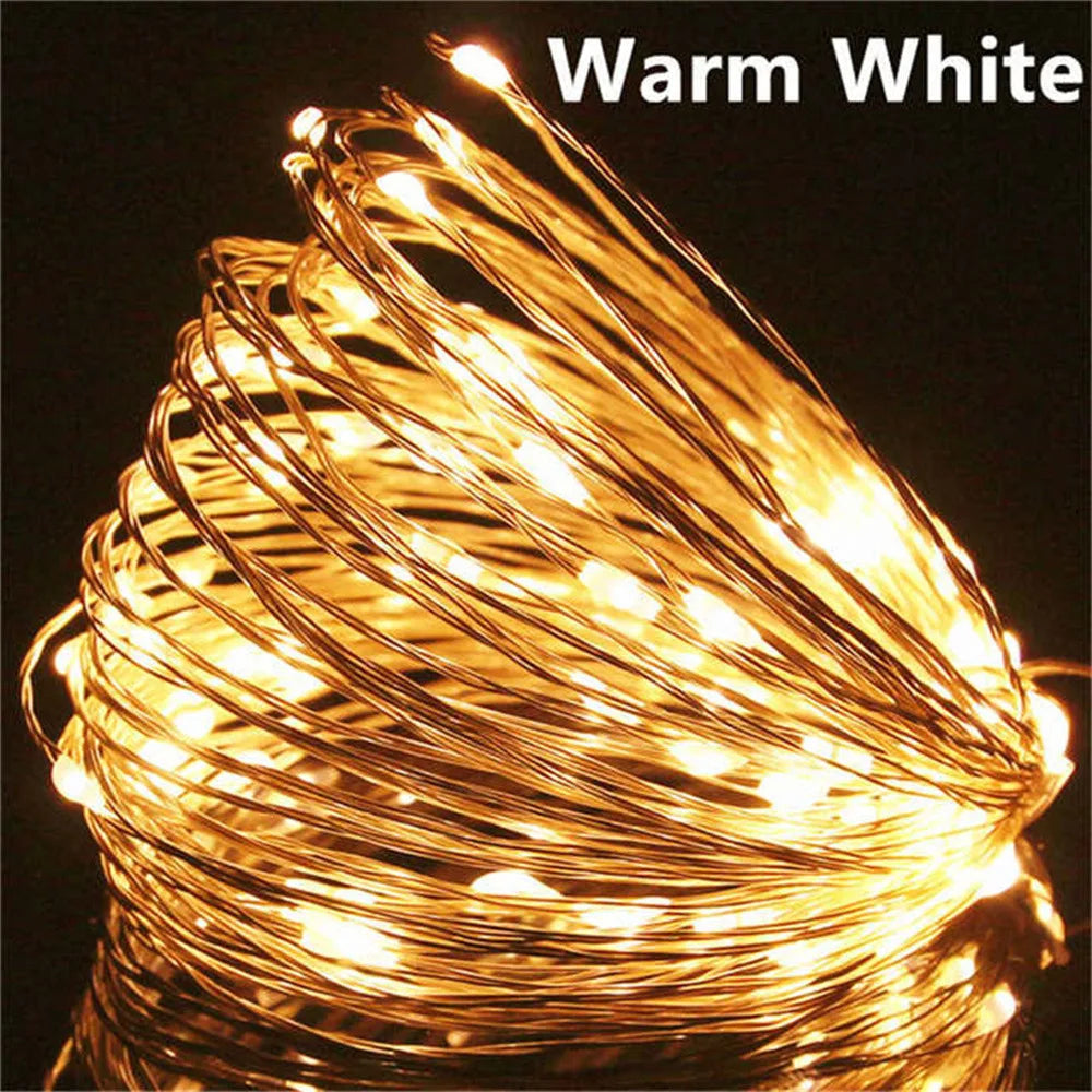 guirlande lumineuse led usb en cuivre argent pour décorations de fête