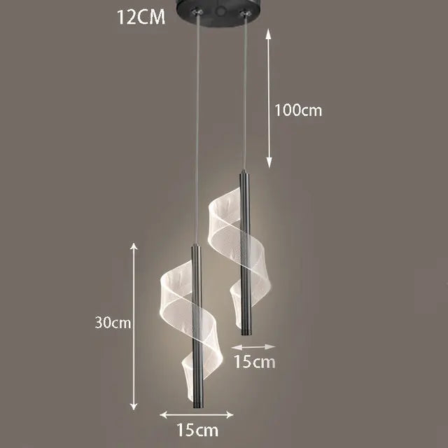 lustre moderne en verre ondulé design géométrique pour décoration intérieure