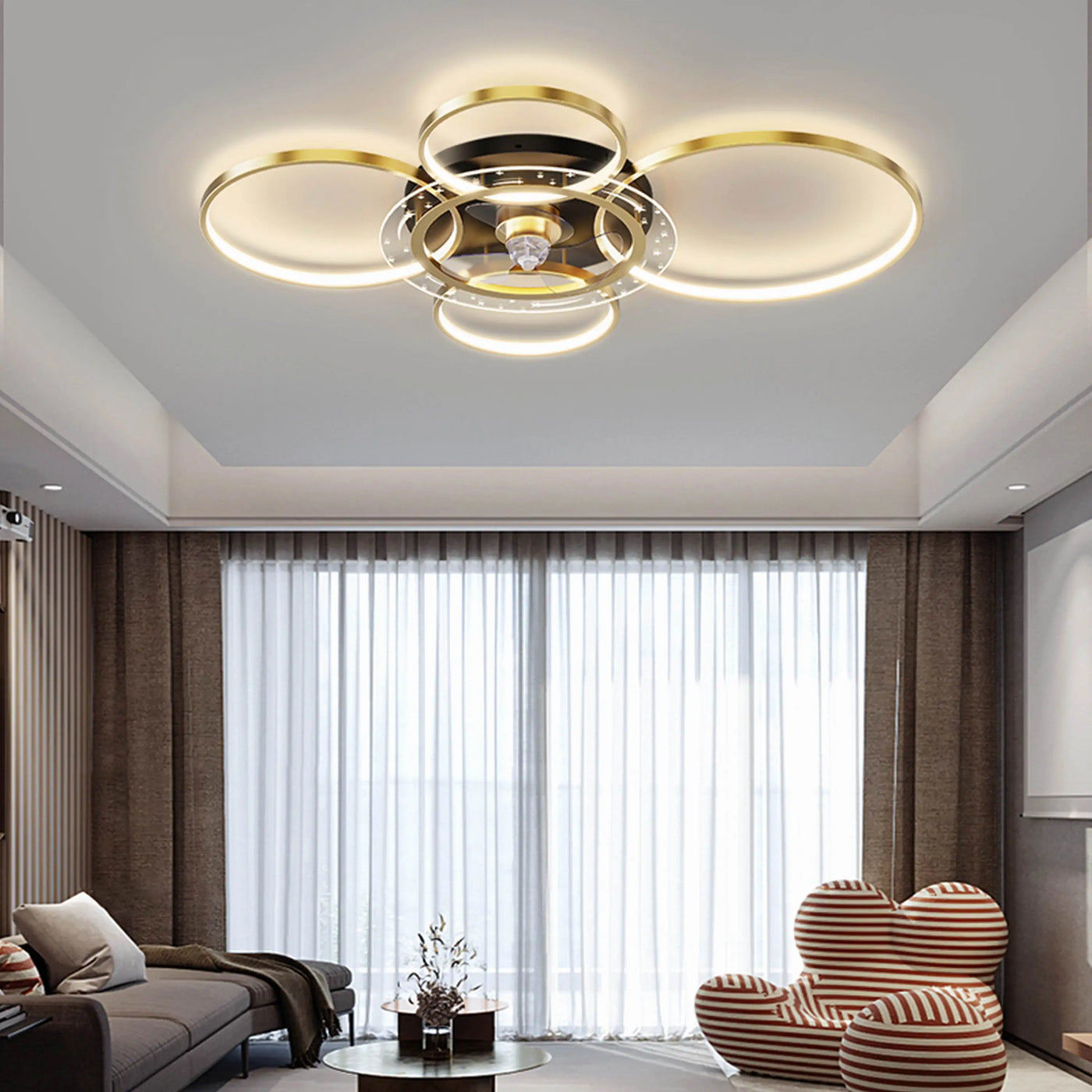 Plafonnier design avec des cercles à LED