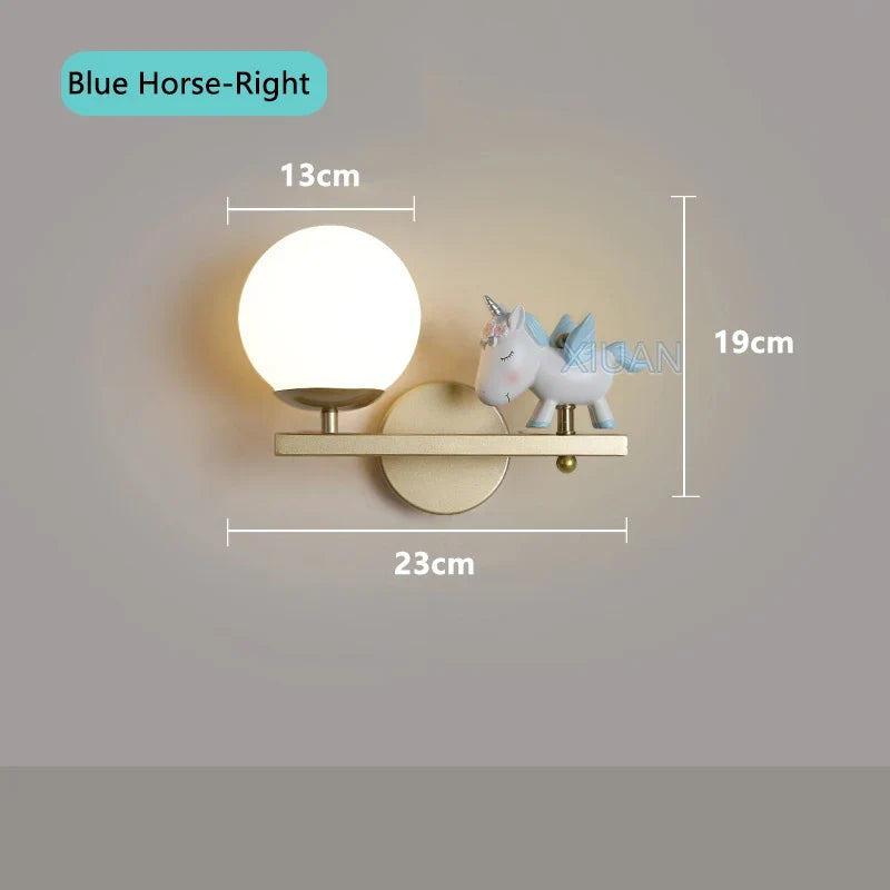 applique murale licorne rose pour chambre d'enfant