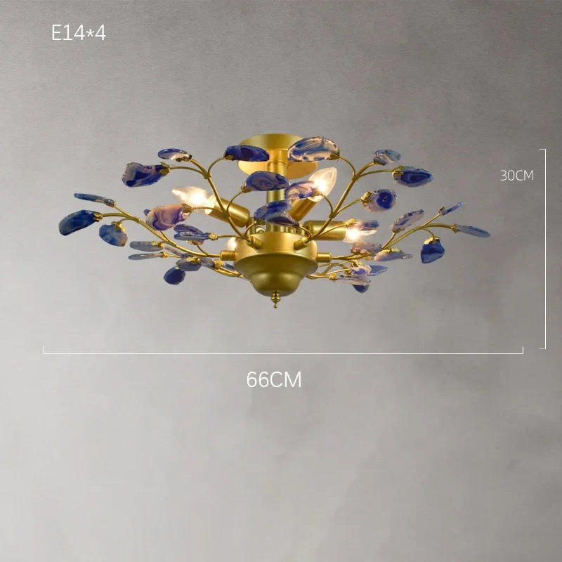 lustre led en agate naturelle idéal pour décoration romantique