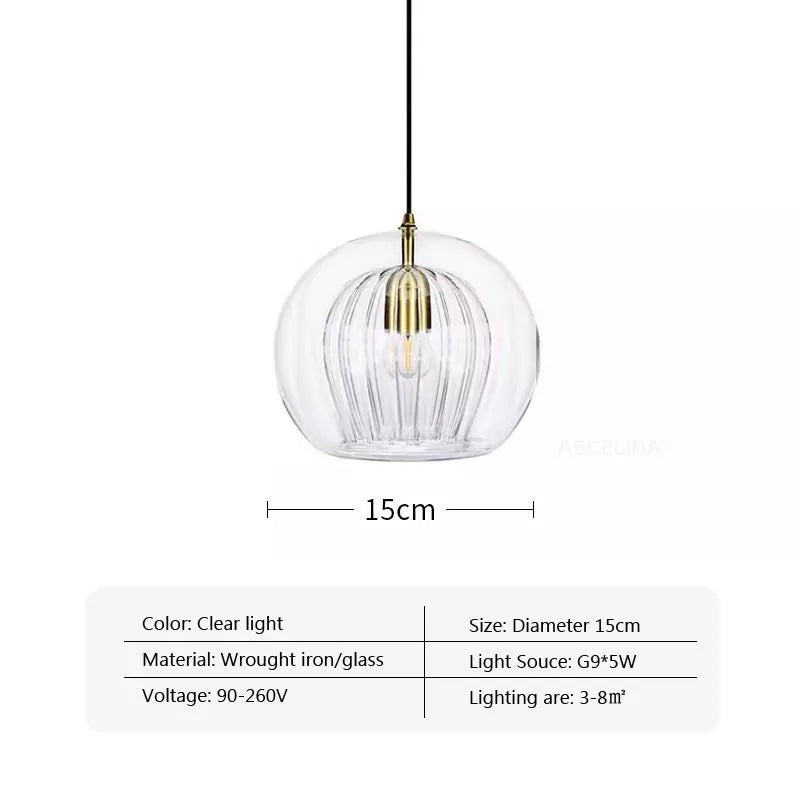 suspension en verre nordique à led pour décoration intérieure