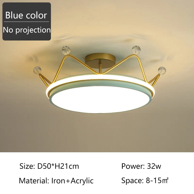 plafonnier led moderne couronne créative pour chambre d'enfant
