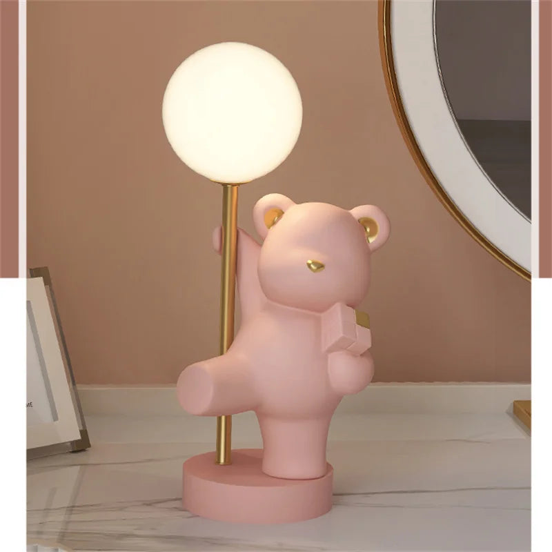 Lampe de Table en forme de lapin rose nordique