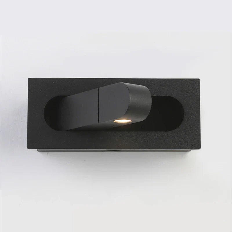 3W Embedded LED Wall Lamp 350 Rotation Adjustable Bedside Hotel Headboard Reading Light Bedroom Foldable Decor Sconce AC85-265V