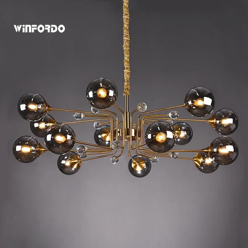 lustre led moderne 10 globes luminaire décoratif
