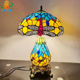 lampe de table libellule style américain rétro décoratif en verre