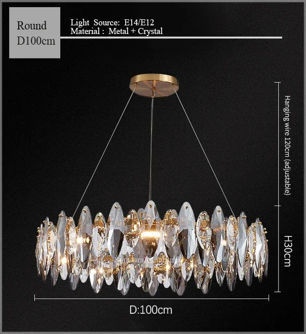 lustre moderne en cristal pour décoration intérieure élégante 2024