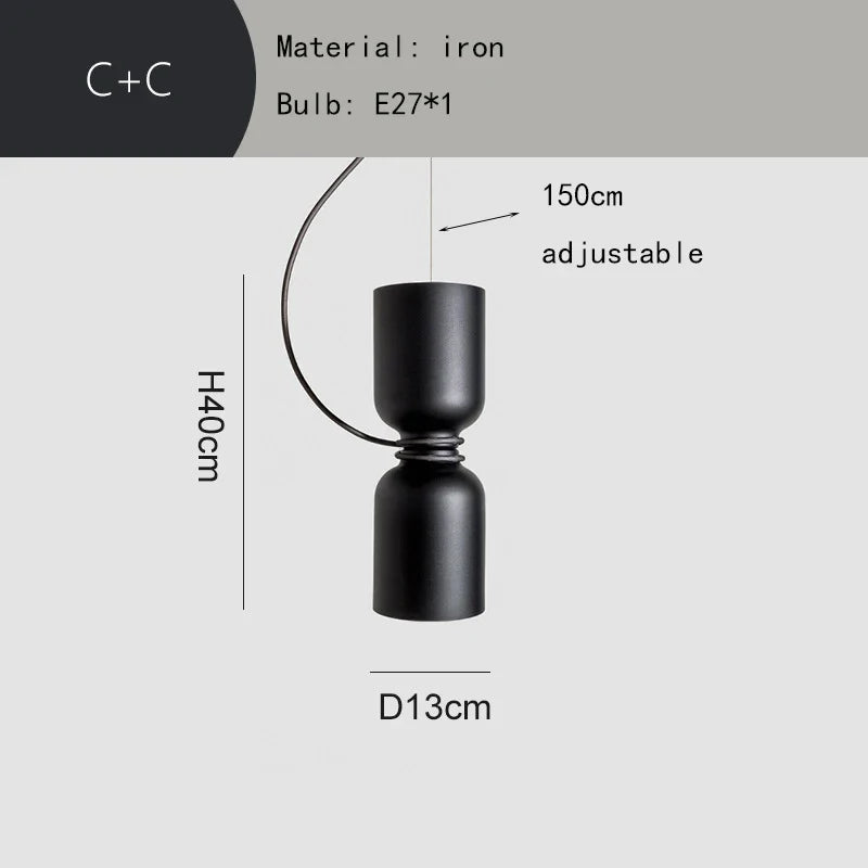 lustre moderne en métal pour 	 avec fil réglable
