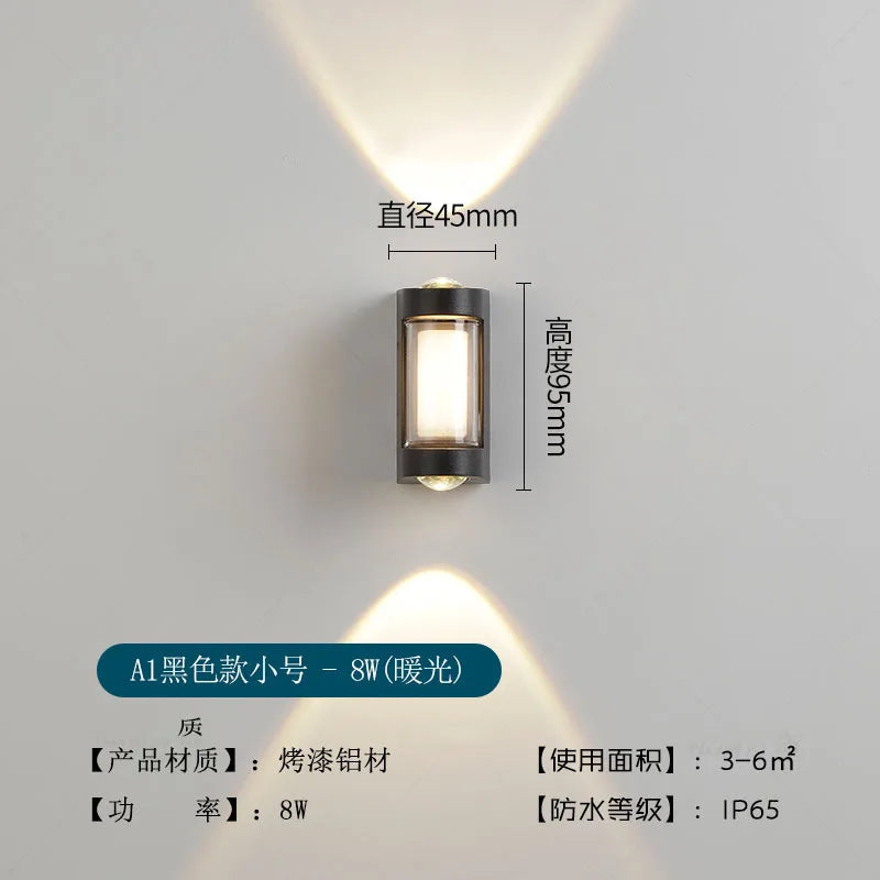 applique murale moderne led extérieure étanche pour jardin et couloir