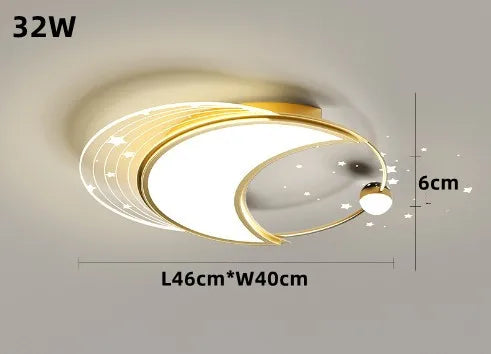 lustre moderne en fer avec éclairage led design étoile