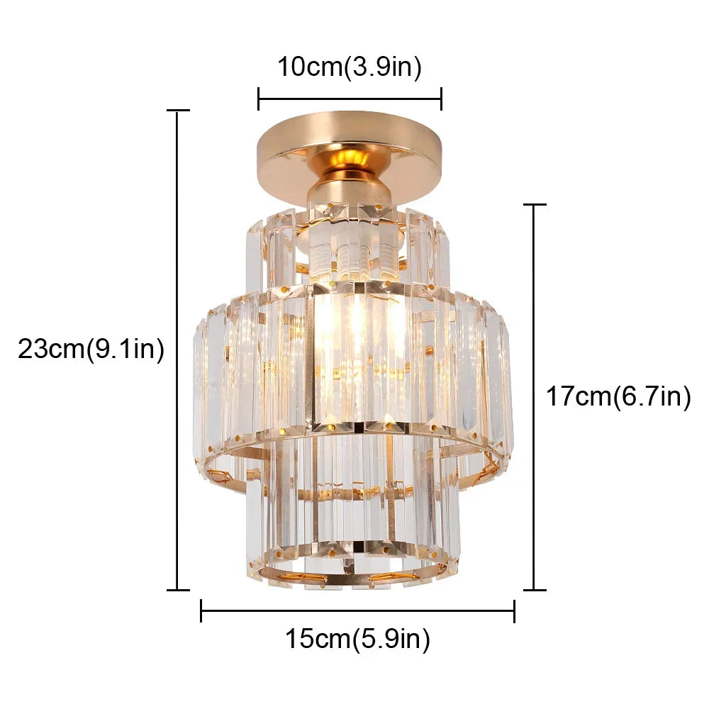Plafonnier moderne en cristal avec led