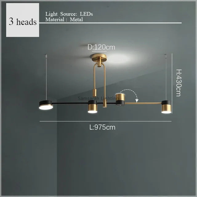 2024 LED Chandelier Lighting Modern Living Room Kitchen Decoration Indoor Metal Hanging Light Fixtures For Drawing Room
