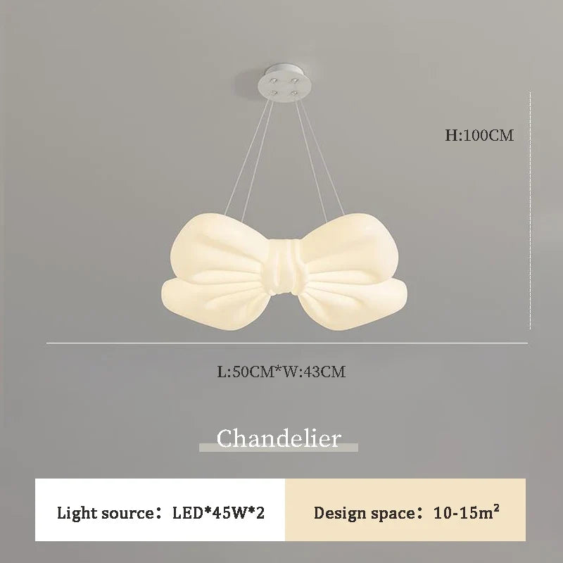 plafonnier led à nœud romantique pour petite fille