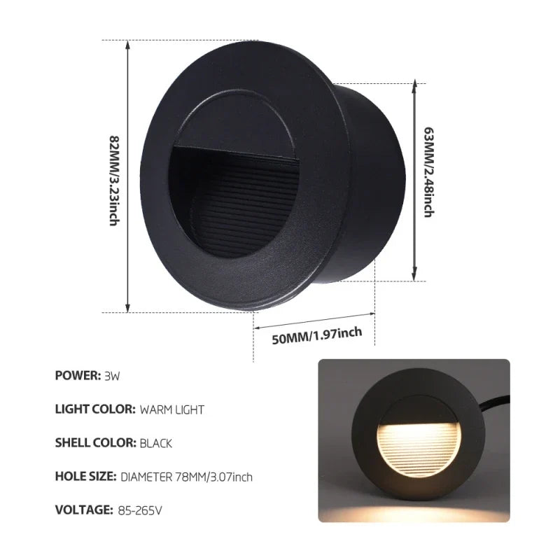 escalier led footlight intégré étanche dissimulé extérieur