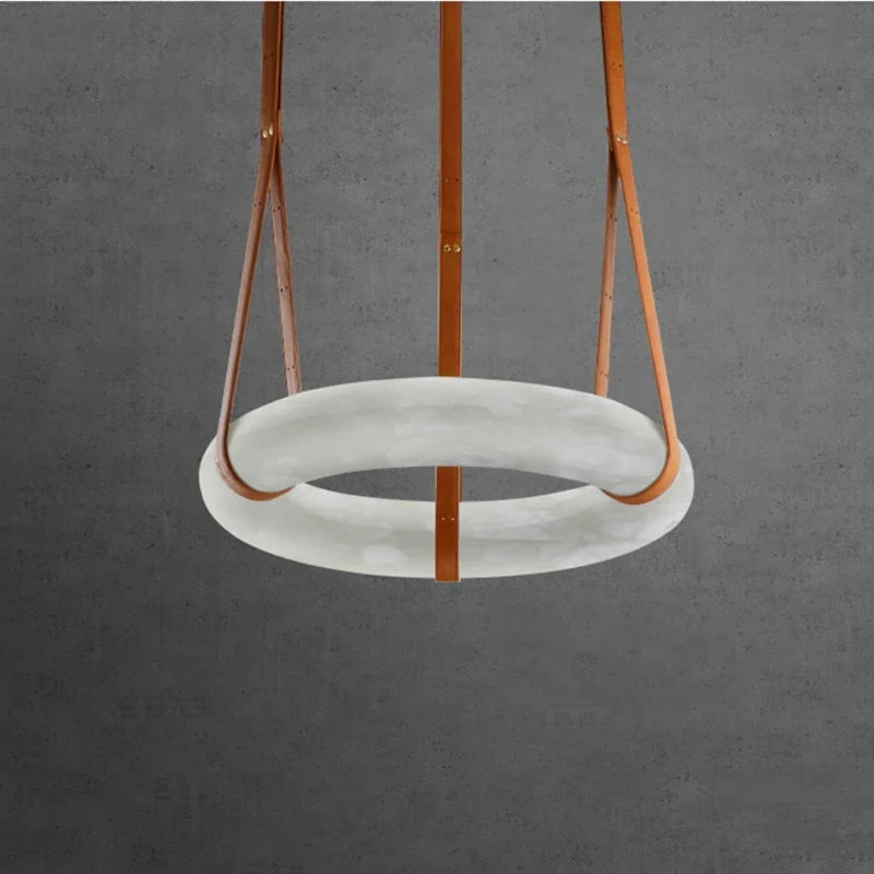 lustre circulaire en marbre led de luxe suspendu
