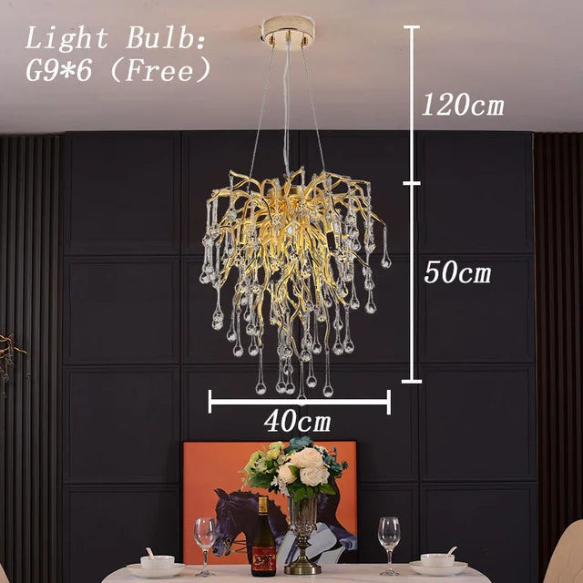 lustre en cristal led de luxe moderne simple intérieur