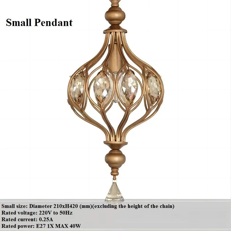 suspension en cristal rétro style vintage pour intérieur