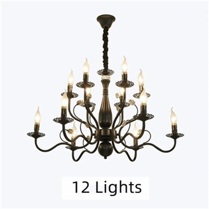 lustre rétro en fer forgé style campagnard américain classique