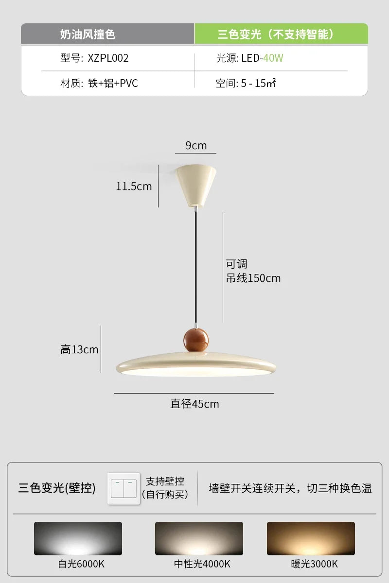 suspension design en forme de soucoupe volante pour décoration moderne