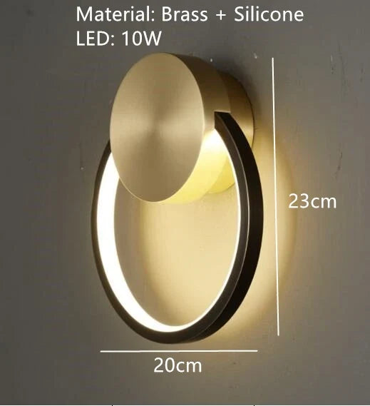 applique murale led en laiton style art déco pour intérieur moderne