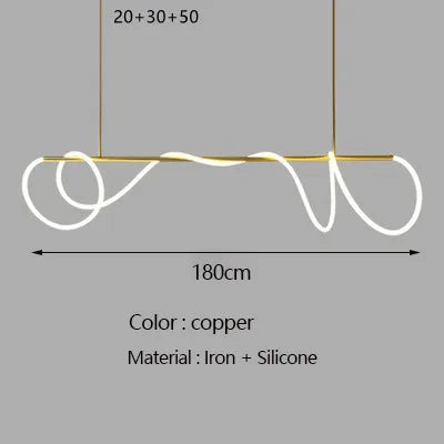 lustre moderne à long tuyau pour décoration intérieure élégante