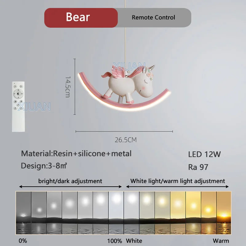lampe suspendue déco licorne