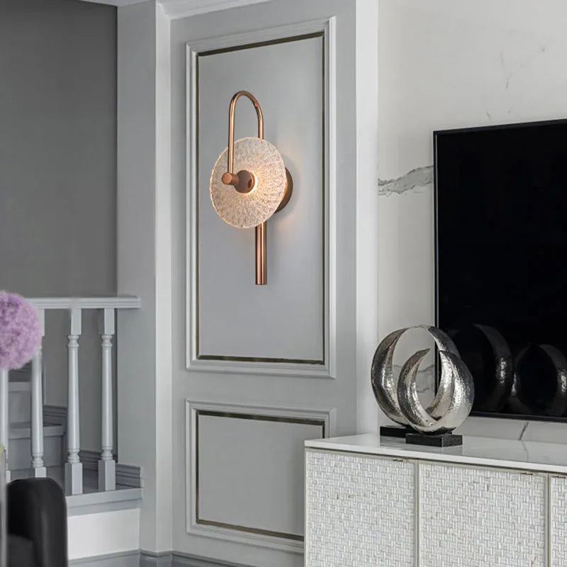 applique murale led ronde en verre pour ambiance