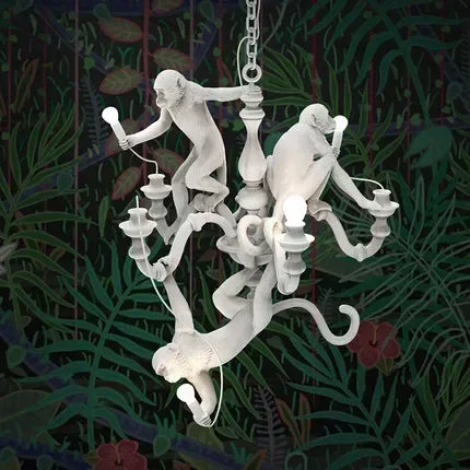 lustre rétro créatif en forme de singe pour cafés et restaurants